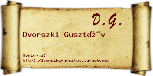 Dvorszki Gusztáv névjegykártya