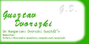 gusztav dvorszki business card